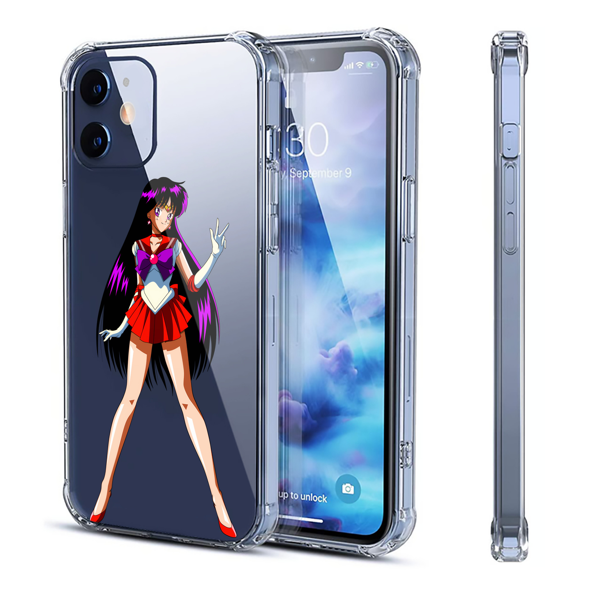 （画像用） 美少女戦士セーラームーン 火野レイ ひの レイ Sailor Moon Hino Rei （セーラーマーズ,Sailor Mars） 【iPhone 12シリーズ対応】透明スマホケース（クリアソフトケース）